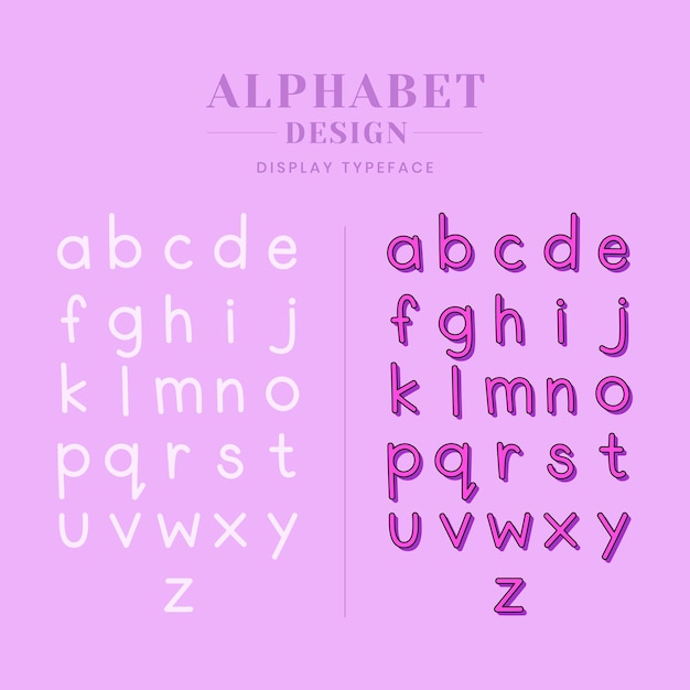 Free Vector display typeface alphabet set vector