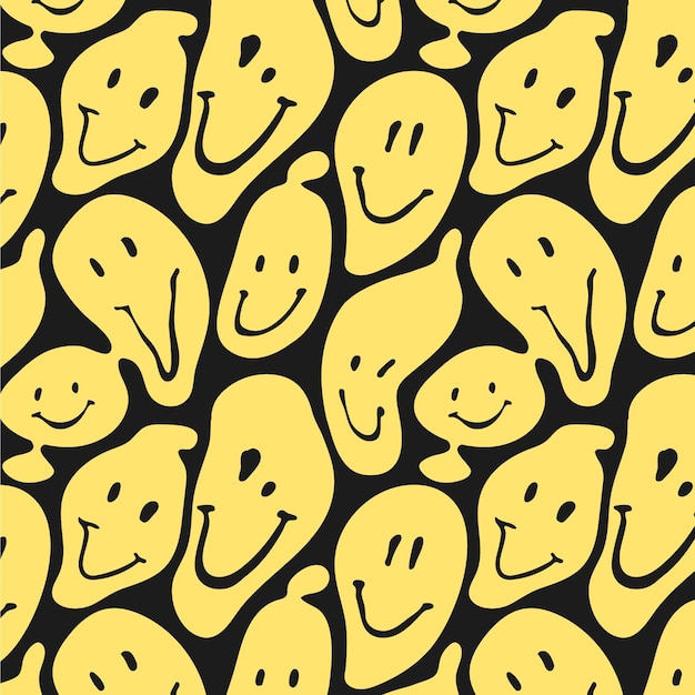 Free Vector distorted emoticons pattern