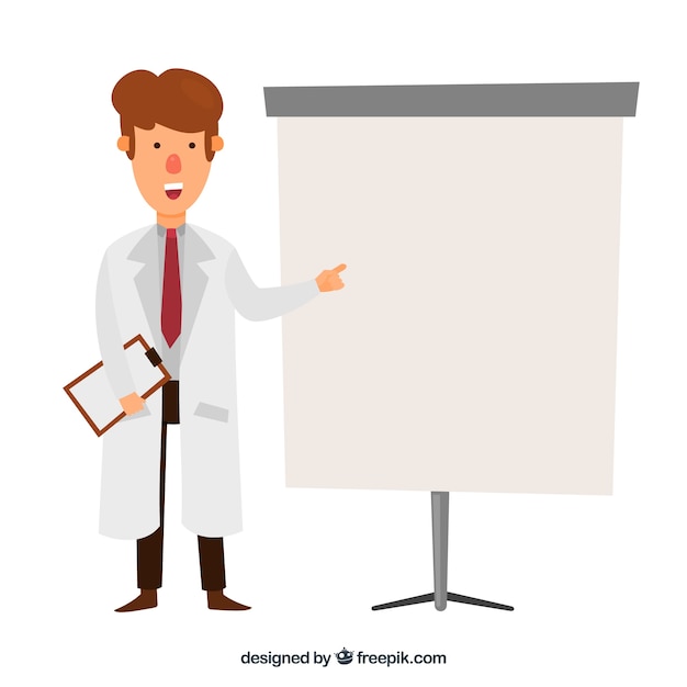 Free Vector doctor with a clipboard background