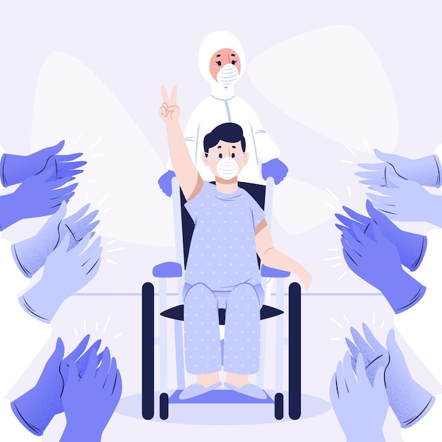 Free Vector doctors clapping the recovered patient