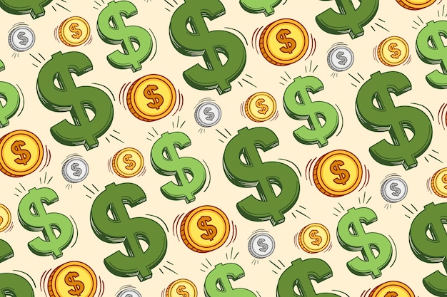 Free Vector dollar sign pattern  background