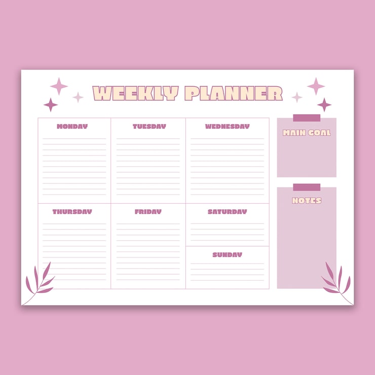 Free Vector duotone aesthetic weekly planner