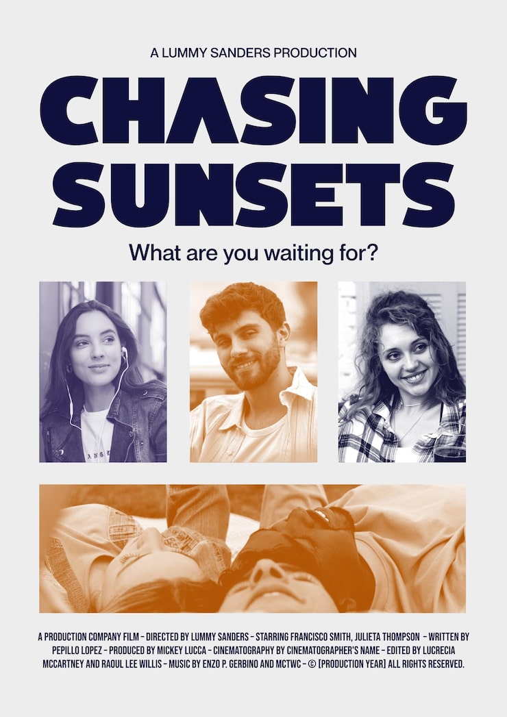 Free Vector duotone grid movie premiere poster