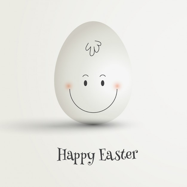 Free Vector easter egg with hand drawn happy face