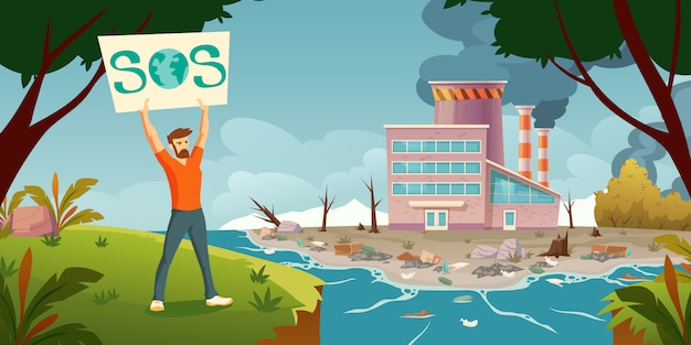 Free Vector eco protest, save planet concept