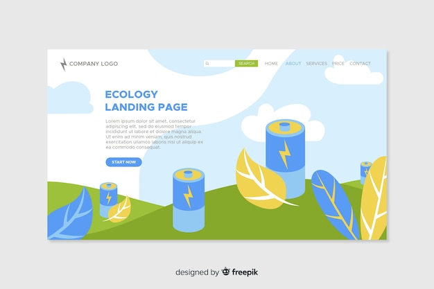 Free Vector ecology landing page flat design