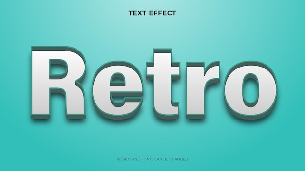 Free Vector editable retro text effect, 3d text effect
