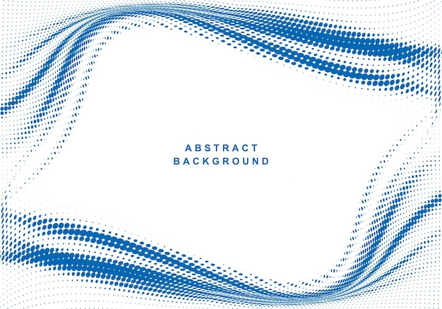 Free Vector elegant blue dotted particles flowing wave illustration