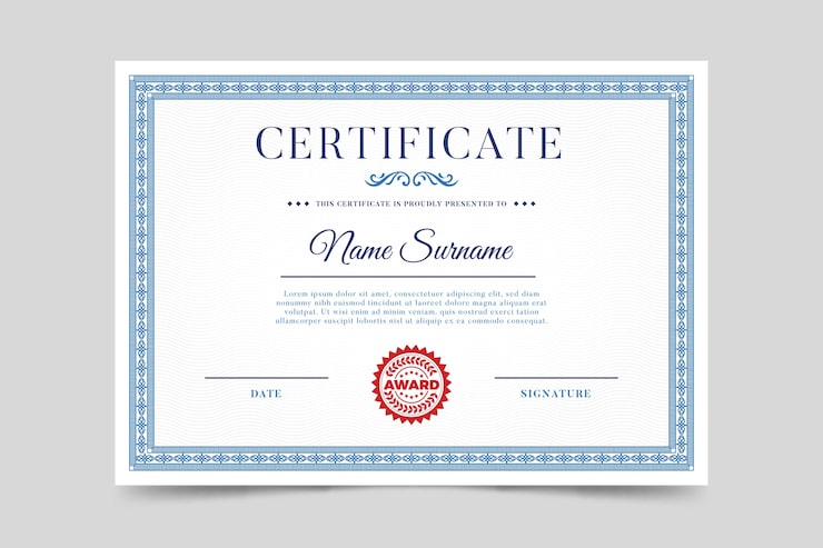 Free Vector elegant certificate template