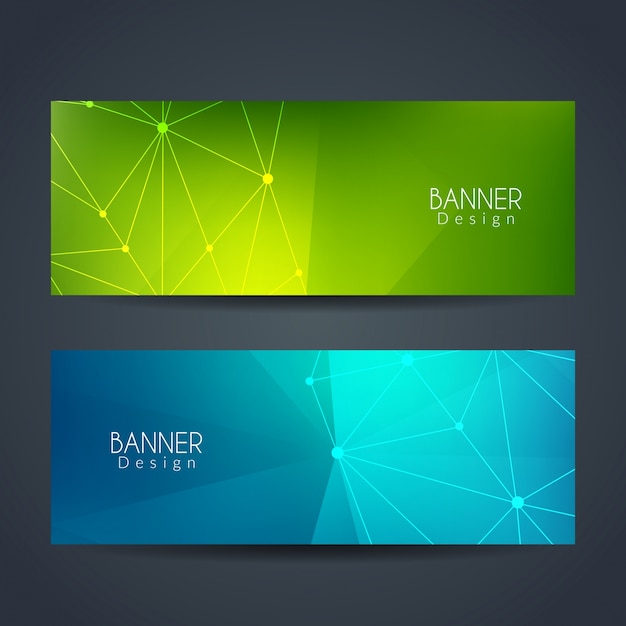 Free Vector elegant colorful technology banners