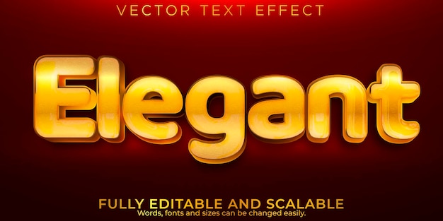 Free Vector elegant editable text effect, metallic and shiny text style.