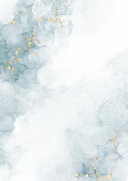 Free Vector elegant hand painted alcohol ink background with gold glitter