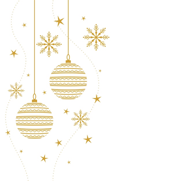 Free Vector elegant merry christmas decorative background in white and gold colors