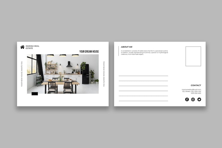 Free Vector elegant real estate postcard