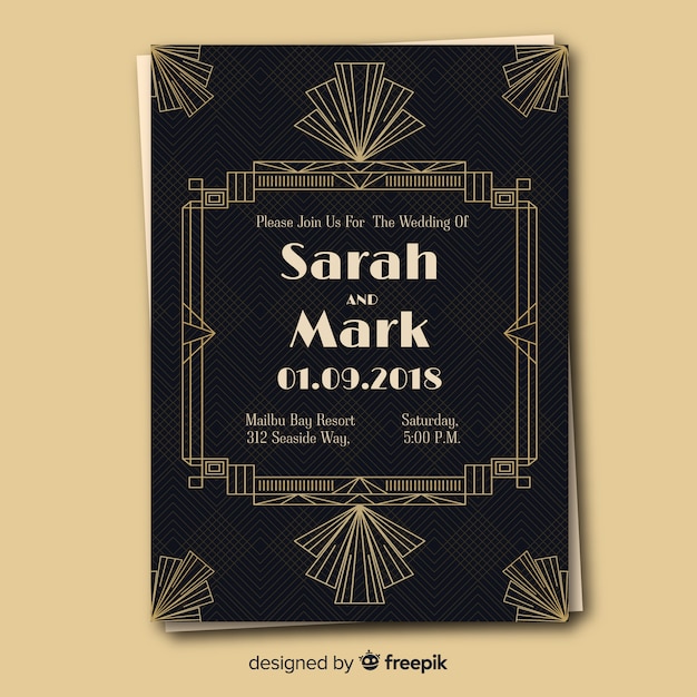 Free Vector elegant wedding invitation
