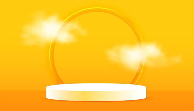 Free Vector empty 3d podium platform background for object showcase with smoke effect