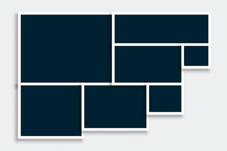 Free Vector empty photo frame display cover mockup template