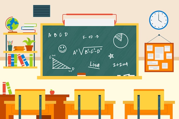 Free Vector empty school class background for video conferencing
