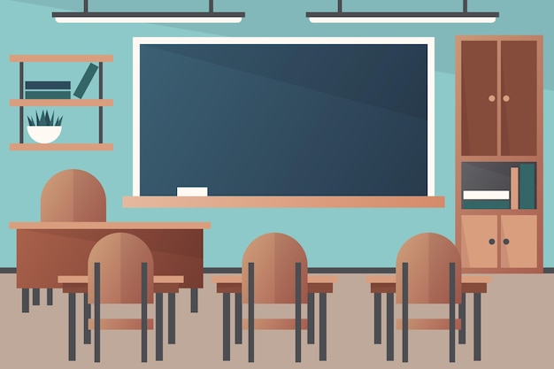Free Vector empty school class background for video conferencing