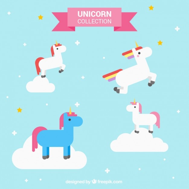 Free Vector enjoyable unicorn in colors
