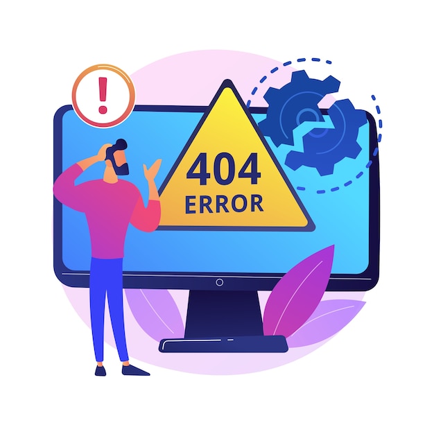 Free Vector error abstract concept  illustration. error webpage, browser download failure, page not found, server request, unavailable, website communication problem .