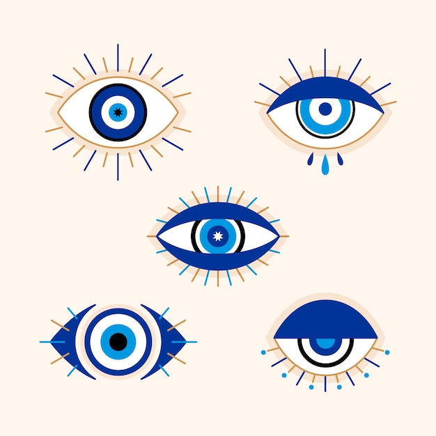 Free Vector evil eye symbol set