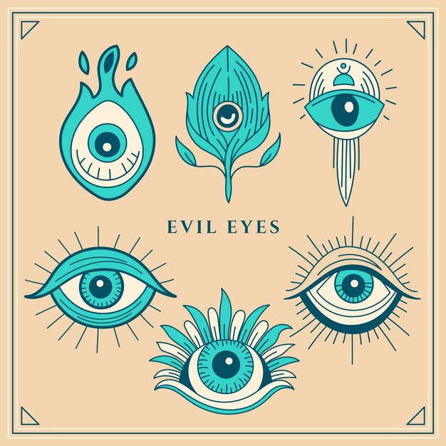Free Vector evil eye symbol set