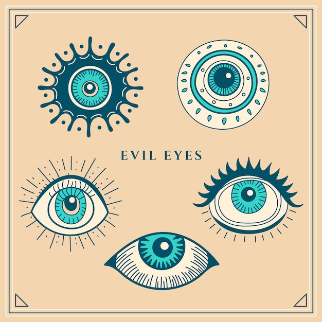 Free Vector evil eye symbol set