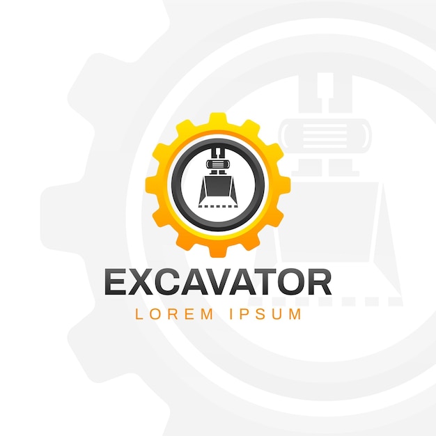 Free Vector excavator construction logo