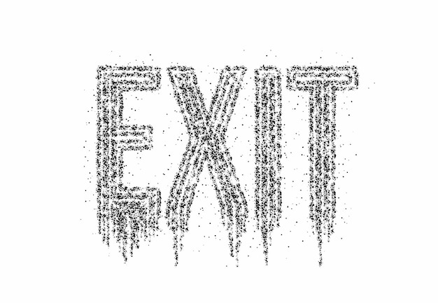 Free Vector exit calligraphic particle text poster vector illustration design.