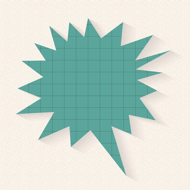 Free Vector explosion speech bubble vector design, grid paper pattern style