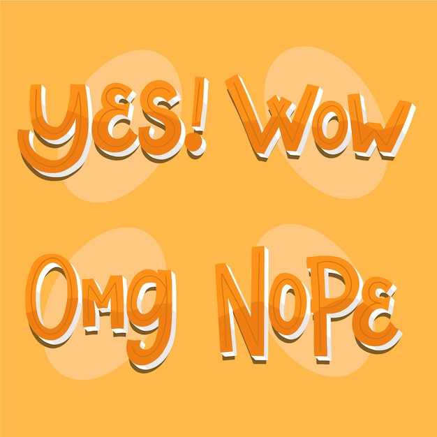 Free Vector expressions retro lettering set