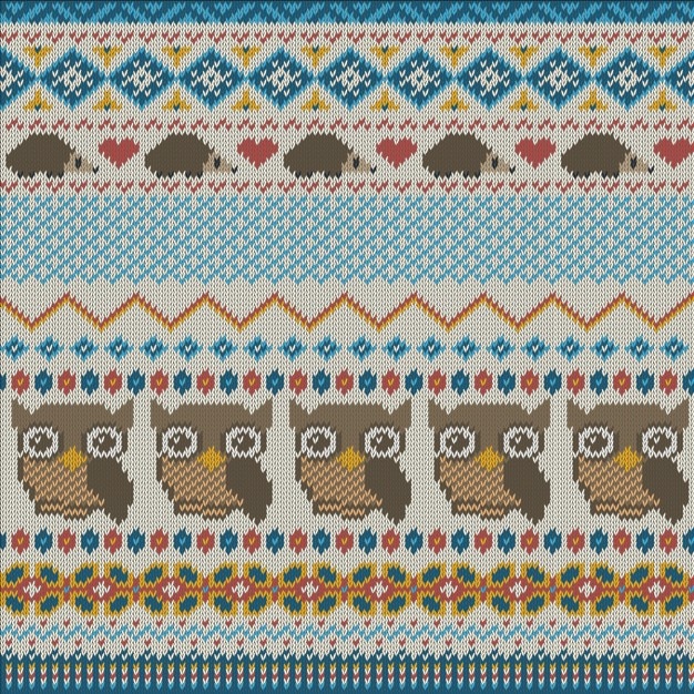 Free Vector fabric texture with owls