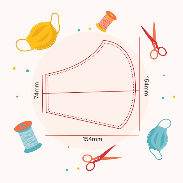 Free Vector face mask sewing pattern