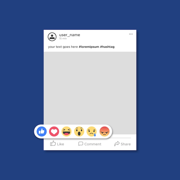 Free Vector facebook post template with emoticons