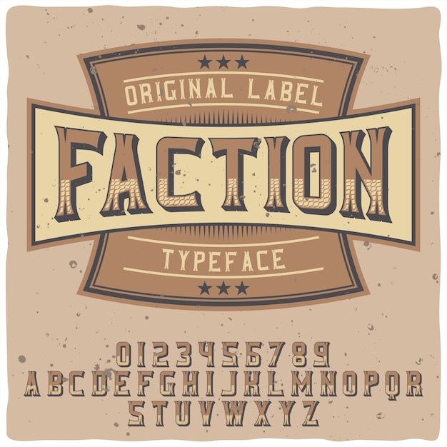 Free Vector faction typeface