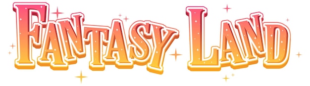 Free Vector fantasy land text word with yellow gradient