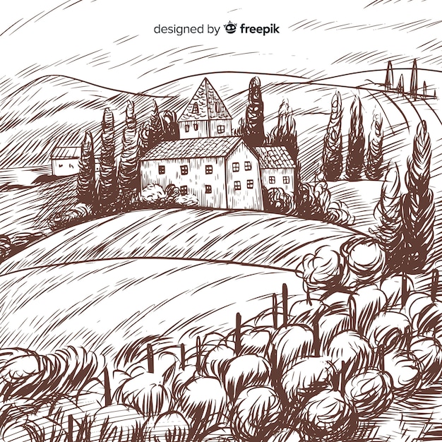 Free Vector farm landscape