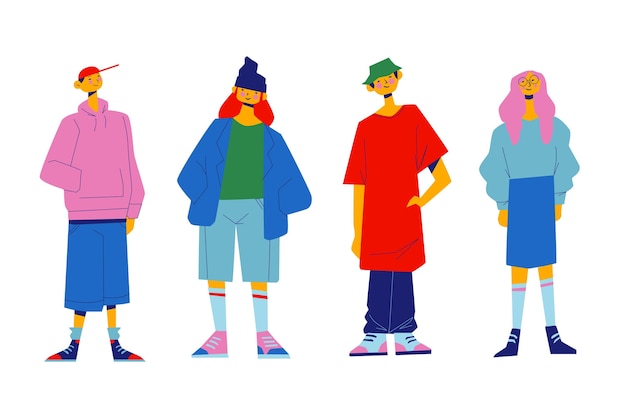 Free Vector fashion young koreans