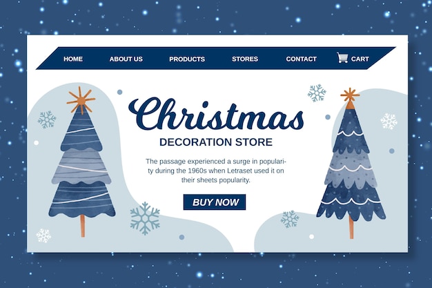 Free Vector festive christmas landing page template
