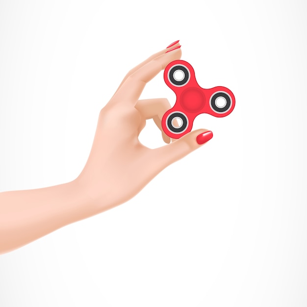 Free Vector fidget spinner in female arm illustration