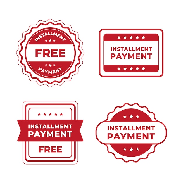 Free Vector finances flat installment stamps set