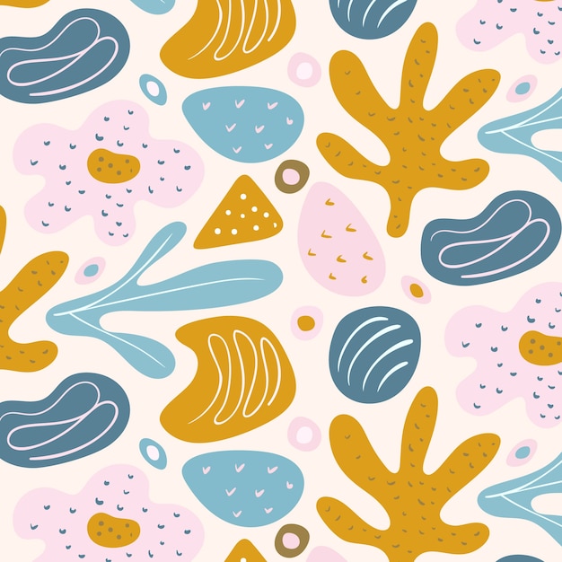 Free Vector flat abstract doodle pattern design