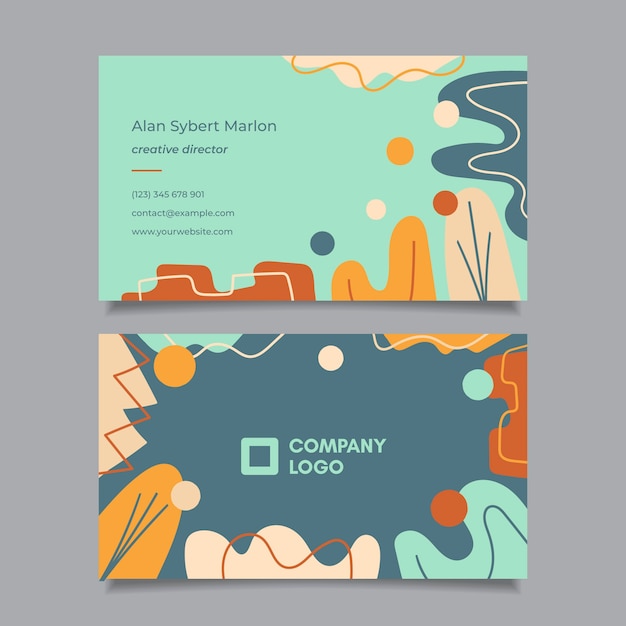Free Vector flat abstract horizontal business card template
