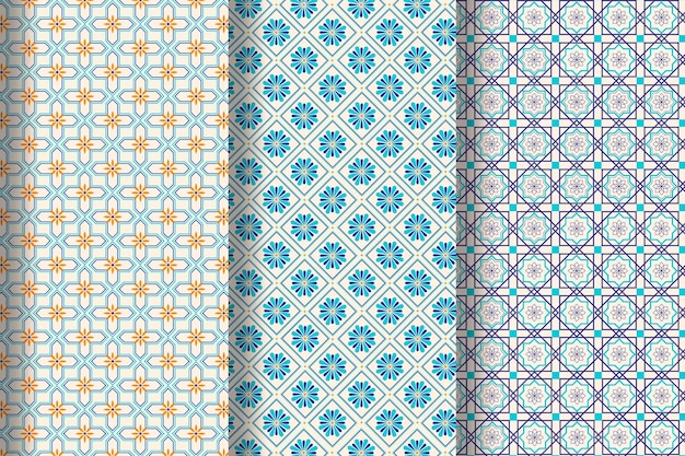 Free Vector flat arabic pattern collection