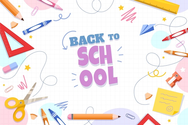 Free Vector flat back to school background