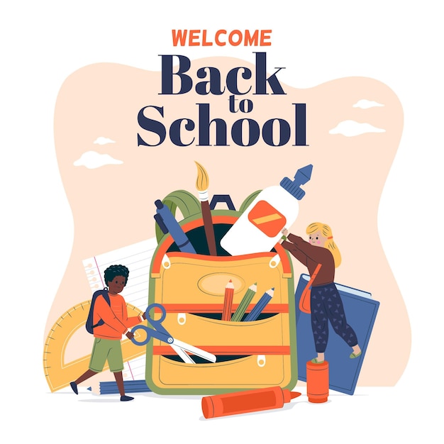 Free Vector flat back to school background