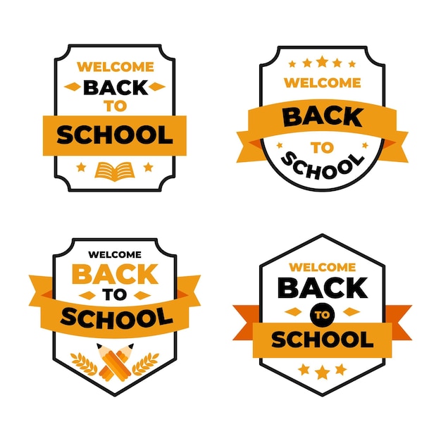 Free Vector flat back to school labels collection