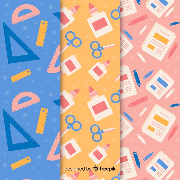 Free Vector flat back to school pattern collection