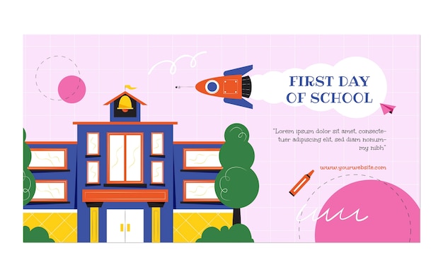 Free Vector flat back to school social media post template